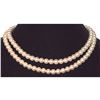 Image 1 : Necklace Pearl White Beige Cream Multi 2 Strand Silver Designer 8mm 17" Japan