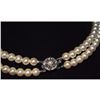 Image 3 : Necklace Pearl White Beige Cream Multi 2 Strand Silver Designer 8mm 17" Japan