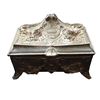 Image 1 : Baroque Floral Pewter Trinket, Jewel Casket Box