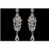 Image 1 : Czech Crystal & Rhinestone Chandelier Drop Earrings