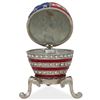 Image 3 : 2.5" USA Flag Enameled Jeweled Faberge Inspired Egg