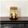 Image 3 : GREGORY Tiffany-glass Accent Pedestal 1 Light Mission table lamp 11" Tall