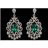Image 1 : Emerald Czech Crystal & Rhinestone Chandelier Earrings
