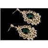 Image 3 : Emerald Czech Crystal & Rhinestone Chandelier Earrings