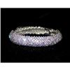 Image 1 : Flexible Silver Clear Rhinestone Crystal Bridal Bracelet Cuff