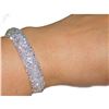 Image 2 : Flexible Silver Clear Rhinestone Crystal Bridal Bracelet Cuff