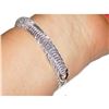 Image 5 : Flexible Silver Clear Rhinestone Crystal Bridal Bracelet Cuff