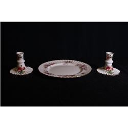 2 for England Bone China candlestick+1 for England Bone China tableware.