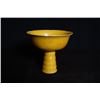 Image 1 : "Da Ming Hong Zhi Nian Zhi" Mark Yellow-Glazed Carved "Cloud and Phoenix" Stem-Cup