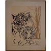 Image 1 : A copperplate etching " Tigers"