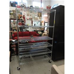 7 Foot Tall Rolling Metal Shelving Unit