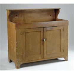 NICE 19TH CENTURY PAINTED TWO DOOR DRY SINK.