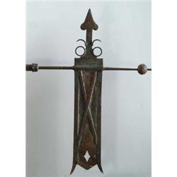 IRON ARROW WEATHERVANE FROM THE UNITED BAPTIST CHURCH OF ELLSWORTH, MAINE.