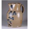 Image 1 : NICE BLUE DECORATED STONEWARE PITCHER.