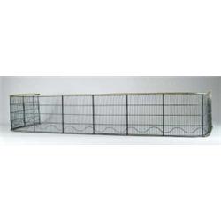 FEDERAL BRASS AND WIRE FIRE SURROUND WITH SWAG DECORATION.