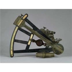 ANTIQUE EBONY, BRASS AND IVORY SEXTANT BY THOMAS JONES, LIVERPOOL.