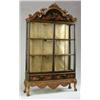 Image 1 : OUTSTANDING JAPANNED TWO PART GLASS FRONT CABINET.