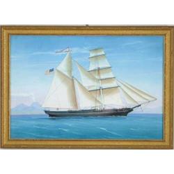 ATTRIBUTED TO MICHELE FUNNO (Italian, 1830-1880) HERMAPHRODITE BRIG “ALFRATA”.