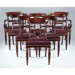 FINE SET OF EIGHT SHERATON MAHOGANY DINING CHAIRS.