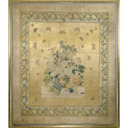 OUTSTANDING AND LARGE EUROPEAN NEEDLEWORK TAPESTRY.