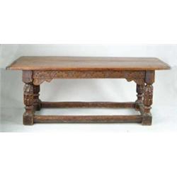 17TH CENTURY OAK CARVED GREAT TABLE.