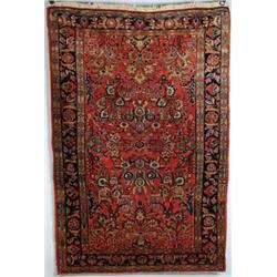 ANTIQUE SAROUK ORIENTAL SCATTER RUG.