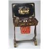 Image 1 : ORIENTAL EXPORT LACQUERWARE LIFT TOP SEWING STAND.
