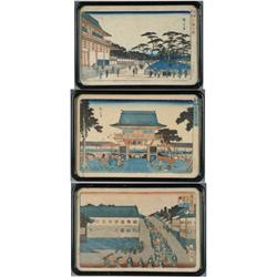 HIROSHIGE (Japanese, 19th Century) THREE JAPANESE WOODBLOCK PRINTS.