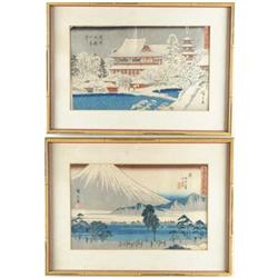 HIROSHIGE (Japanese, 19th Century) PAIR OF WOODBLOCK PRINTS.