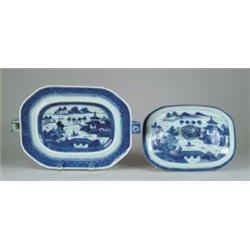 FINE CANTON RECTANGULAR FOOD WARMING SERVING DISH.