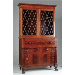 FINE FEDERAL MAHOGANY TWO PART BUTLER’S SECRETARY.