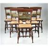 Image 1 : OUTSTANDING AND RARE SET OF SIX HITCHCOCK STYLE SHERATON SIDE CHAIRS WITH PAINTED SCENES ATTRIBUTED 
