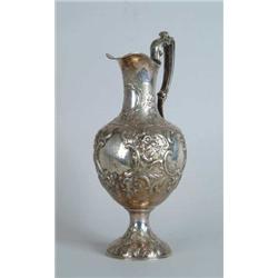 FINE AMERICAN COIN SILVER LARGE FANCY EWER BY ROBERT RAIT, NY.