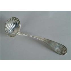 SHELL SHAPED COIN SILVER PUNCH LADLE BY DUHME & CO.