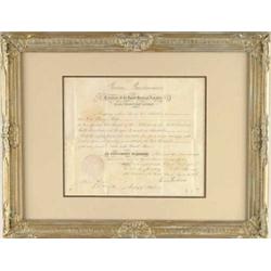 FRAMED JAMES BUCHANAN PRESIDENTIAL DOCUMENT.