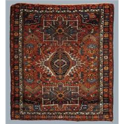 SEMI-ANTIQUE PERSIAN HERIZ ORIENTAL RUG.