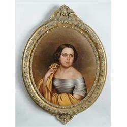 JOSEPH WHITING STOCK (American, 1815-1855) PORTRAIT OF ANN JANETTE STOCK.