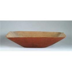 LARGE EARLY RED PAINTED STATE OF MAINE TRENCHER.