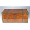 Image 1 : ORIENTAL EXPORT BURL AND BRASS BOUND TRAVELING DESK.