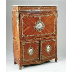 FRENCH LOUIS XV/XVI MARQUETRY SECRETARIE A ABATTANT.