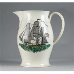 SHIP DECORATED LIVERPOOL PITCHER.