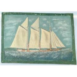 RARE MARITIMES CANVAS RUG.