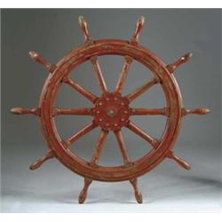 LARGE ANTIQUE SHIP’S WHEEL.