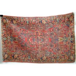 ANTIQUE SAROUK ORIENTAL RUG.