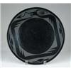 Image 1 : OUTSTANDING SAN ILDEFONSO BLACK ON BLACK ROUND PLATE BY MARIA & SANTANA.