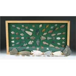 COLLECTION OF INDIAN STONE ARROWHEADS.