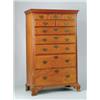 Image 1 : TEN DRAWER GRADUATED CHERRY & MAPLE TALL CHEST.