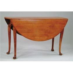QUEEN ANNE MAPLE OVAL TOP  DROP LEAF TABLE.
