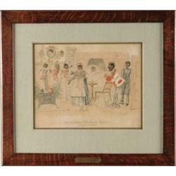 THOMAS B. WORTH (American, 1834-1917) “A DARKTOWN CHRISTMAS PRESENT - THREE OF A KIND”.