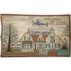 Image 1 : HOOKED RUG WITH LARGE HOUSE AND PLANE “THE SPIRIT OF ST, LOUIS”.